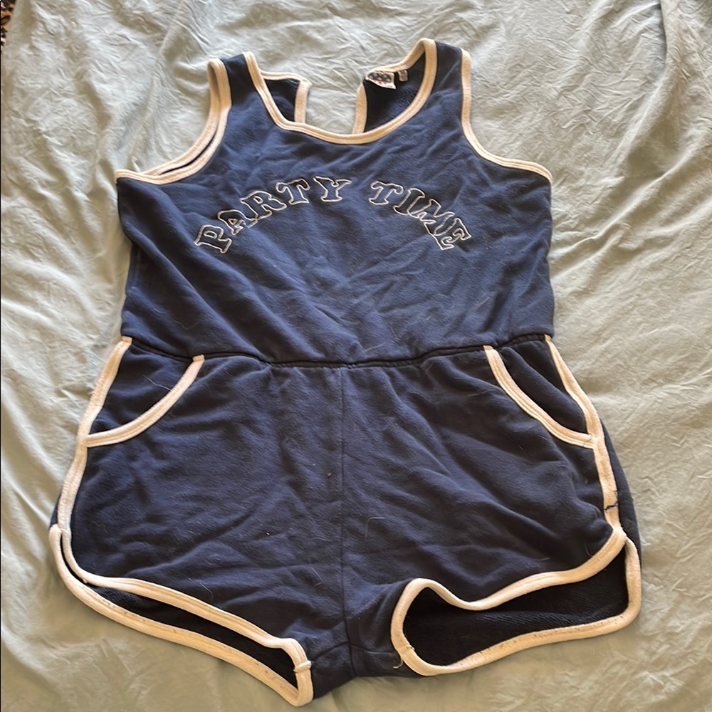 Blue 'Party Time' Romper